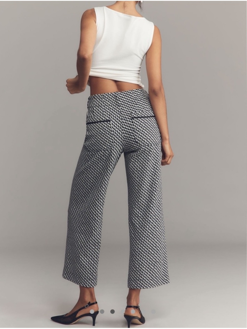 Maeve The Colette Knit Black & White Wide-Leg Patterned Pants! - Picture 2 of 13